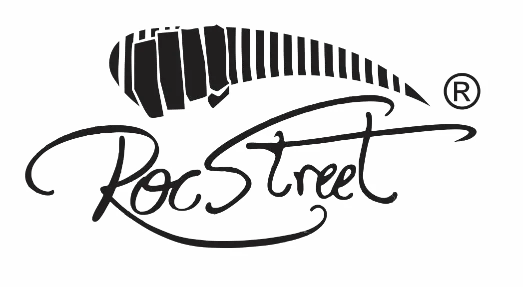 Roc Street logo with a football-inspired stripe mark